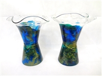 Pair of Large Art Glass Vases 