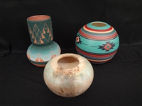 (3) Native American Pottery Vessels
