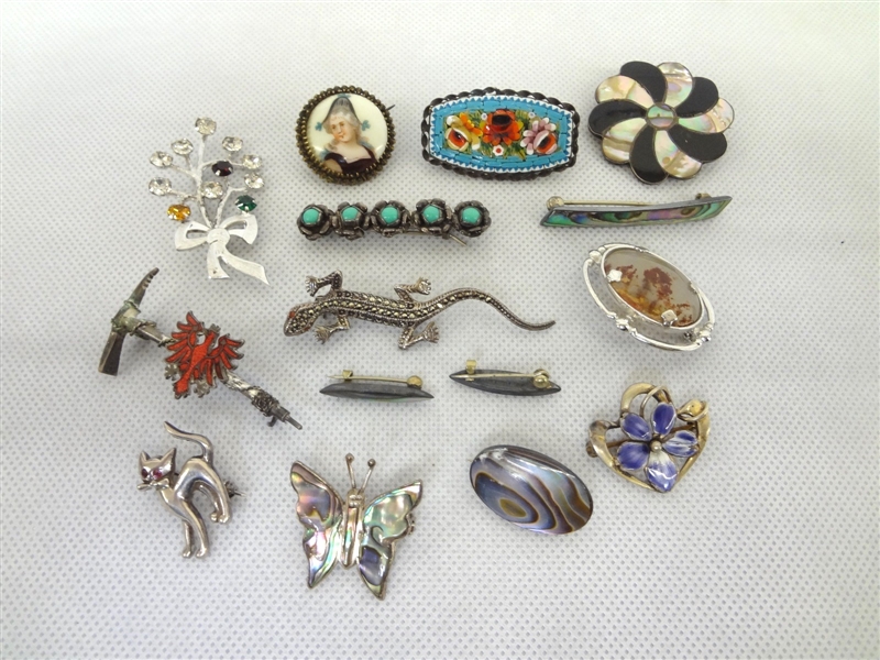 (15) Sterling Silver Brooches