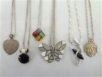(6) Sterling Silver Necklaces With Pendants