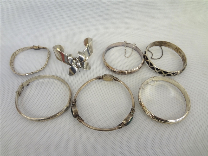 (7) Sterling Silver Bangle Bracelets