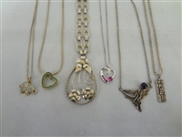 (6) Sterling Silver Necklaces with Pendants