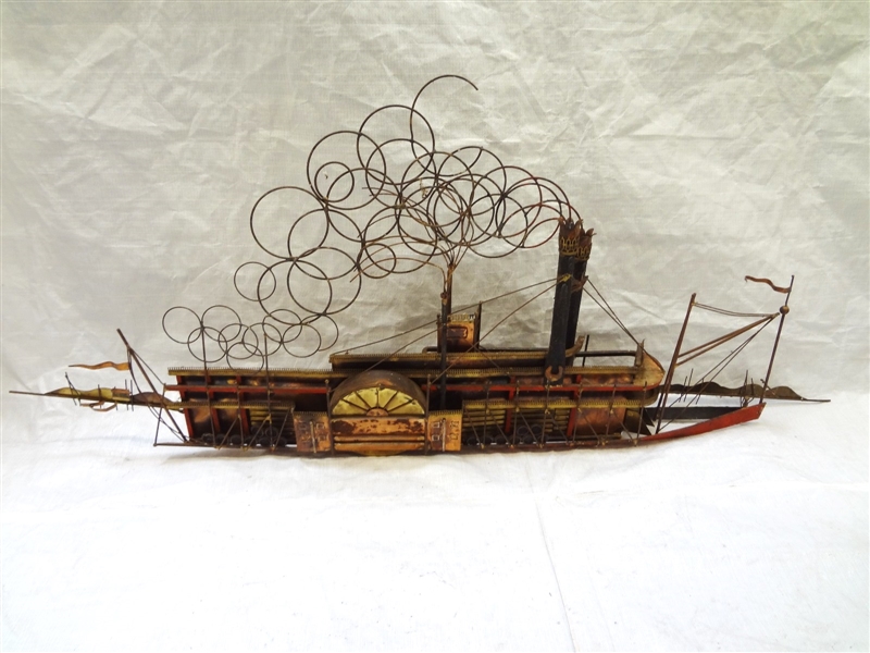 Curtis Jere Metal Wall Sculpture Steamboat