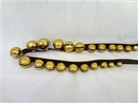 Vintage Brass Sleigh Bells (2) Sets No. 1-13 on Leather Strap