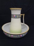 Gallimore and Co. Staffordshire Water Pitcher and Basin "Grecian Pattern"