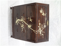 Chinese Inlaid Rosewood Slant Front Desk