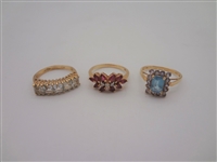 (3) 14k Gold Rings With Gemstones