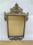 Victorian Solid Brass High Relief Ornate Wall Mirror