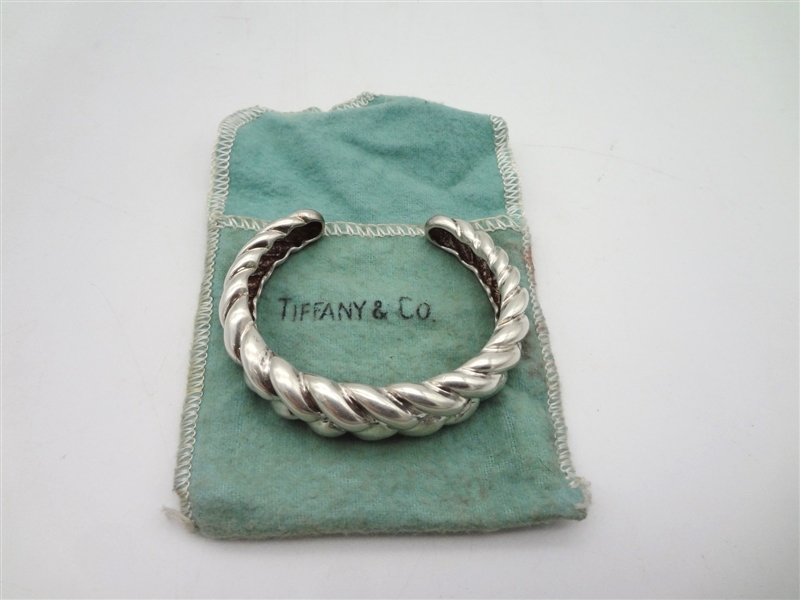 Tiffany & Co. Sterling Silver Cuff Bracelet and Bag