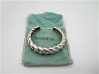 Tiffany & Co. Sterling Silver Cuff Bracelet and Bag