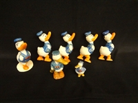 (7) Early Walt Disney Donald Duck Porcelain Figurines Made in Japan
