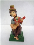 Occupied Japan Banjo Playing Celluloid Monkey on Stump Wind Up