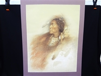 Native American Indian Chief Signed Lithograph by Berk 38/250