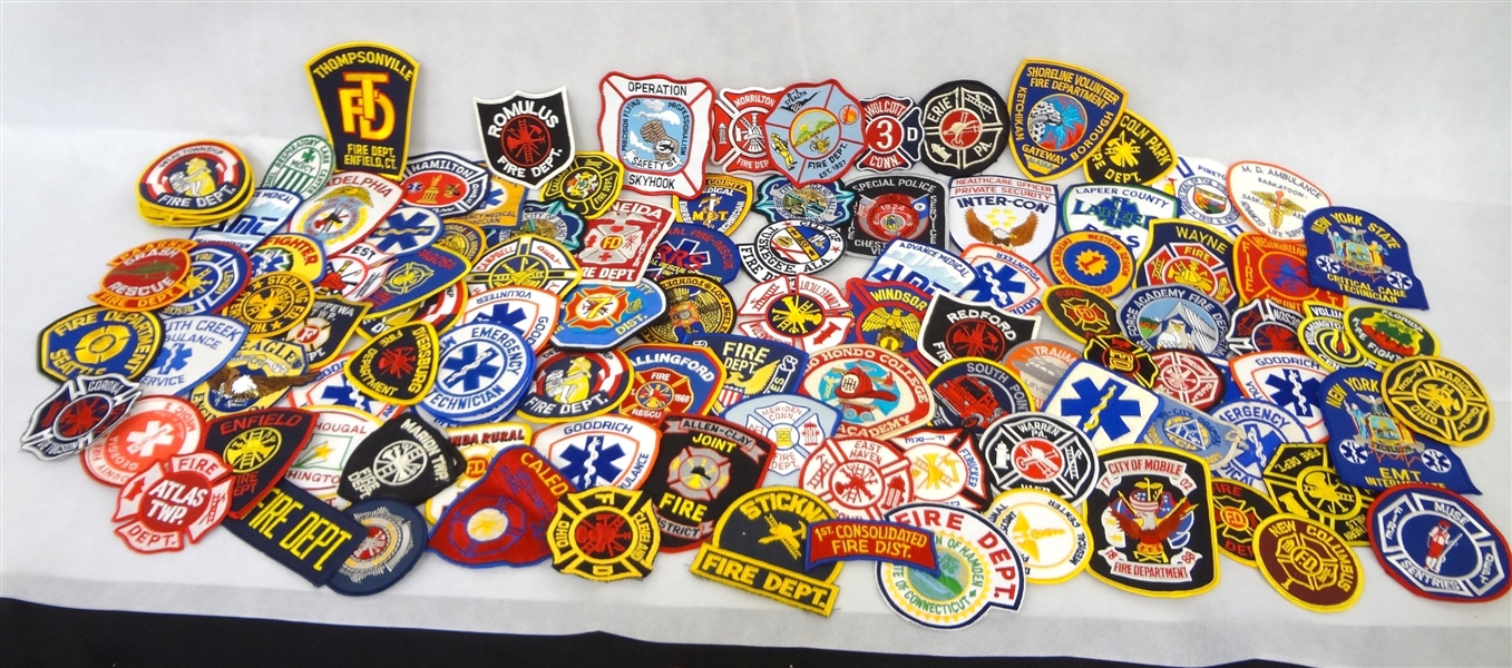 Over 115 Firefighters and EMT Patches U.S. Towns