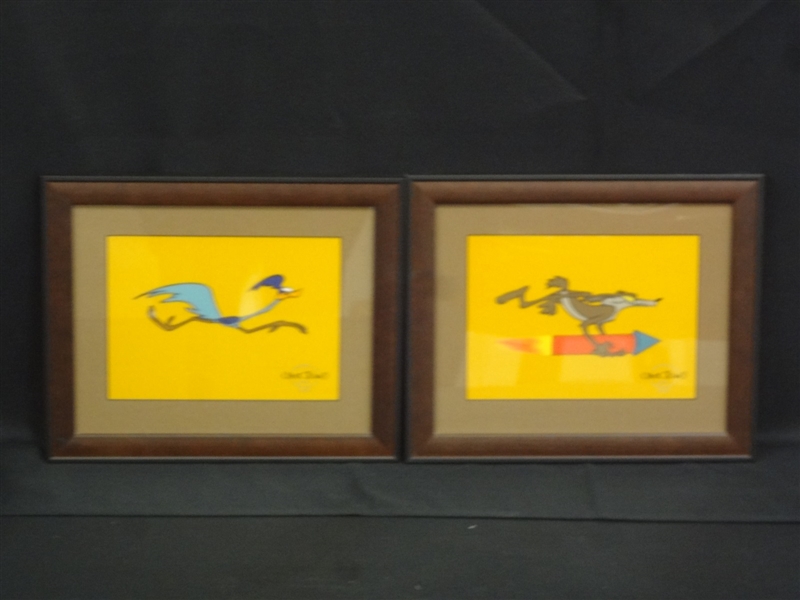 Pair Limited Edition Serigraph Cels Wile E. Coyote and Roadrunner