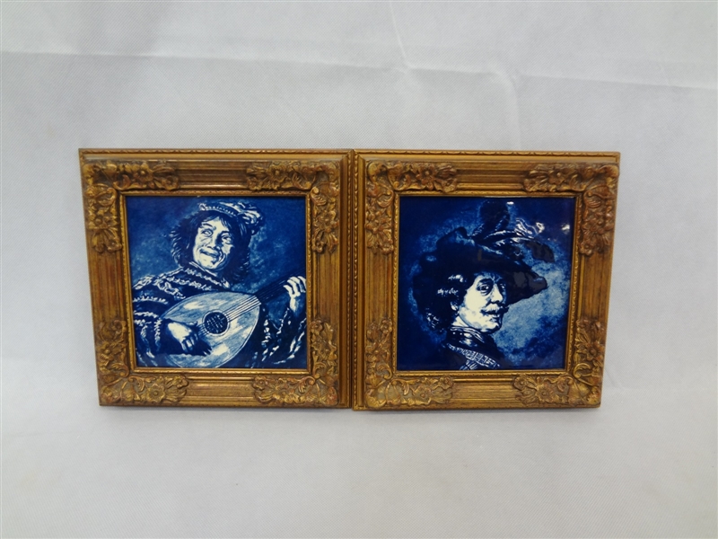 Pair of Delft Germany Blue Tiles