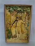 Chalk Ware plaque of the Wedding Journey of Minnehaha and Hiawatha by NuStone