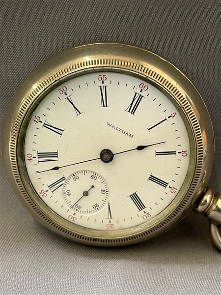Waltham 1904 Pocket Watch 15 Jewel Silverode Crown Case
