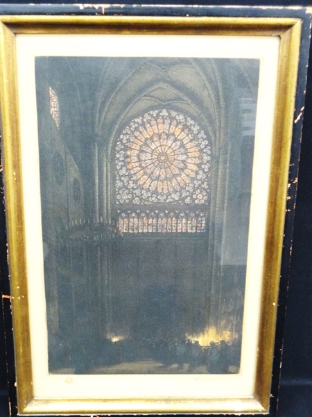 Tavik Frantisek (T.F.) Simon (1877-1942) Notre Dame Rose Window Etching and Aquatint