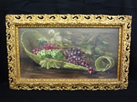 Marie Runkle Johnson (1861-1943 Amer.) Oil on Canvas Still Life Fruit 