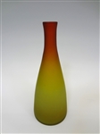 Art Glass Vase Matte Green to Red