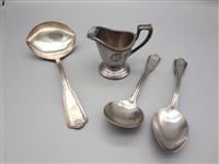 Reed and Barton Silver Solder Creamer, Ladle, Spoons For Wade Park Manor Cleveland
