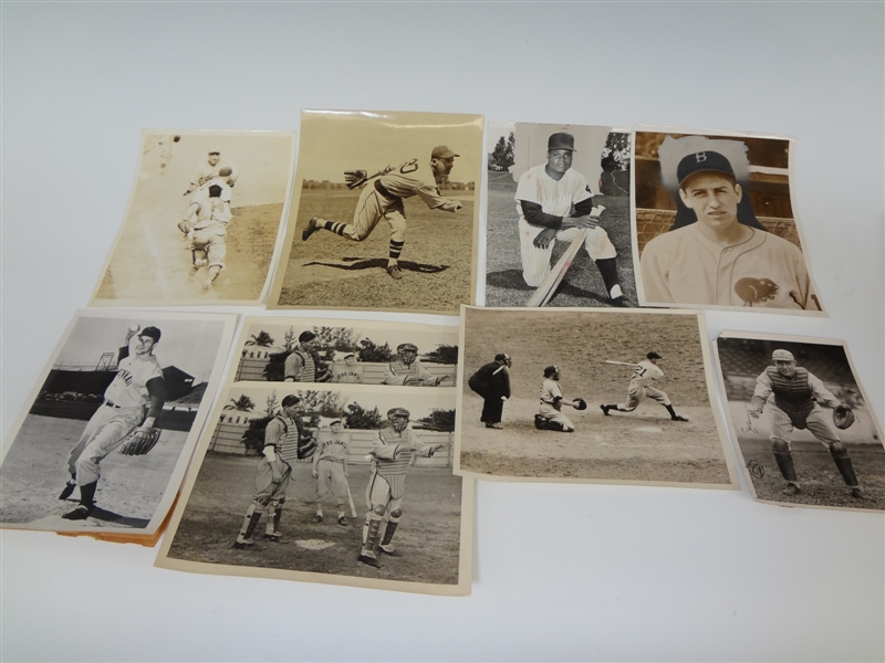 (8) Original Baseball Press Photos 