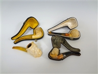(4) Meerschaum Pipes Three With Cases