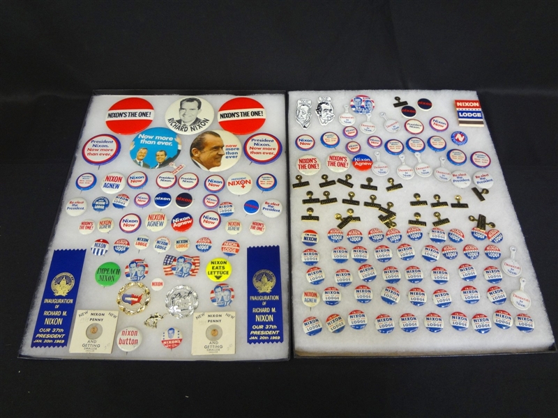 President Richard Nixon Political Buttons, Ribbons, Campaign Memorabilia