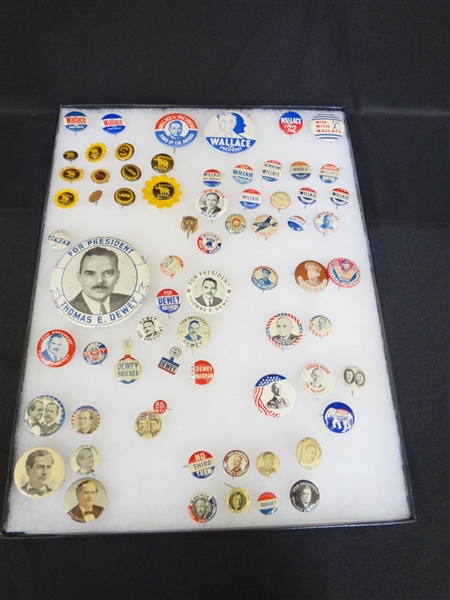 Political Memorabilia William J. Bryan, Thomas Dewey, President Calvin Coolidge, MacArthur, Wilkie, Wallace