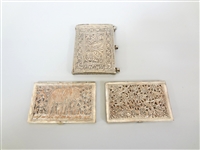 (3) Art Nouveau Card Paper Holders