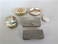 (6) Small Trinket, Card Boxes in Enamel Porcelain and Metal