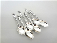 (6) Whiting Sterling Silver "Lily" Pattern Tea Spoons