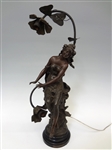 White Metal Lamp of Auguste Moreaus "Premier Frisson"