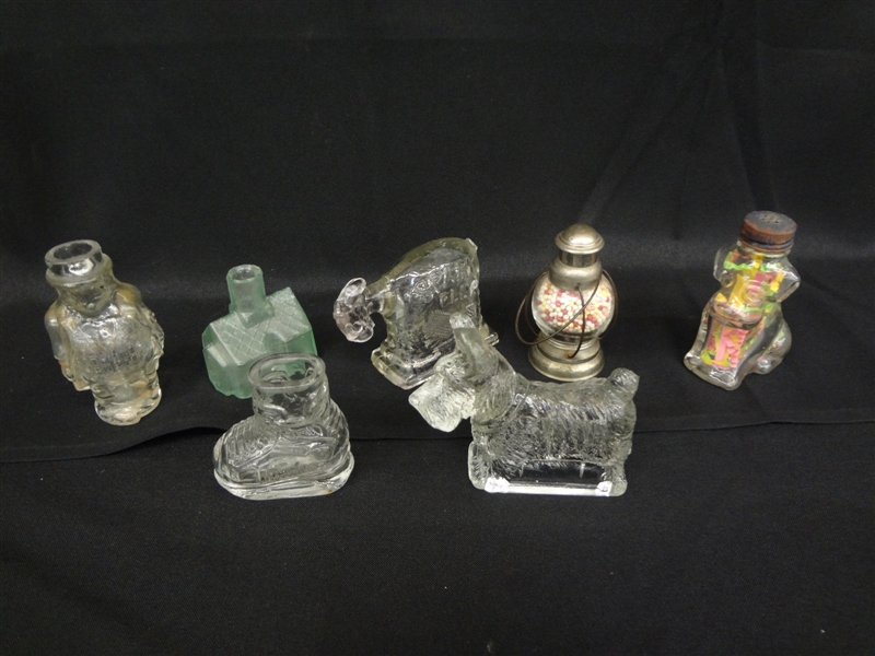 (7) Vintage Glass Candy Containers