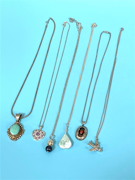 (6) Sterling Silver Necklaces and Pendants
