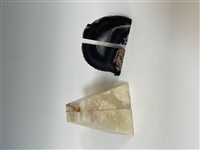 (2) Pairs of bookends, Marble, Geode