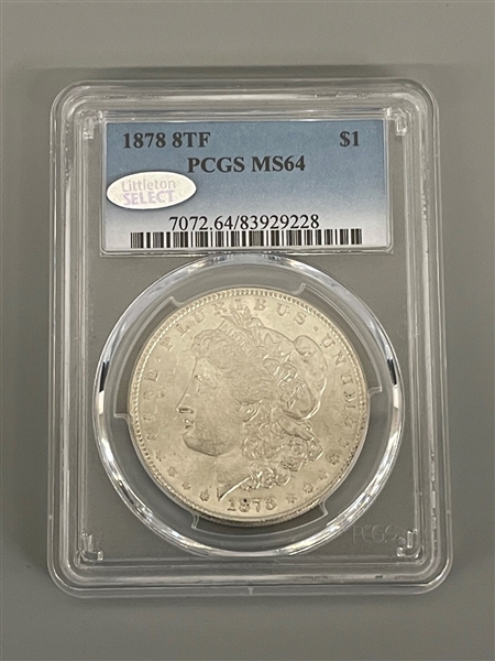 1878 8TF Morgan Silver Dollar PCGS MS64 