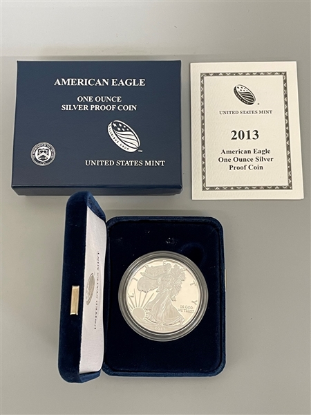2013-W American Eagle One Ounce Silver Proof Coin In Presentation Box