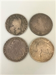 (4) France 1 Ecu: 1726T, 1734A, 1783A, 1784K Silver Coins