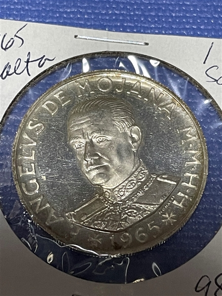1965 Order of Malta 1 Scudo Silver Coin