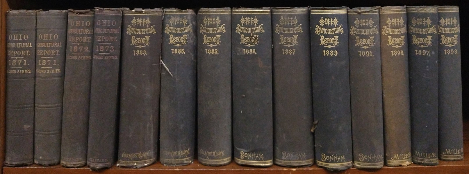 OHIO STATE BOARD ANNUAL AGRICULTURAL REPORT 1851 - 1898 , 26 Volumes