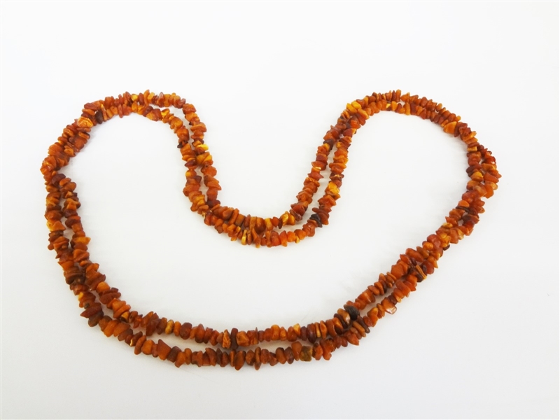 Amber Necklace Hand Knotted Chunky Single Strand
