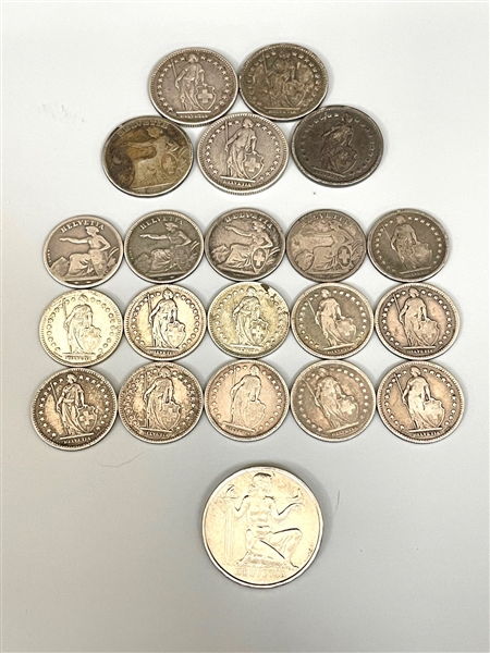 (20) Switzerland 1, 2, and 5 Francs