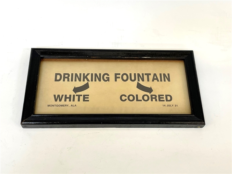1931 Alabama Framed Drinking Sign Black Americana 