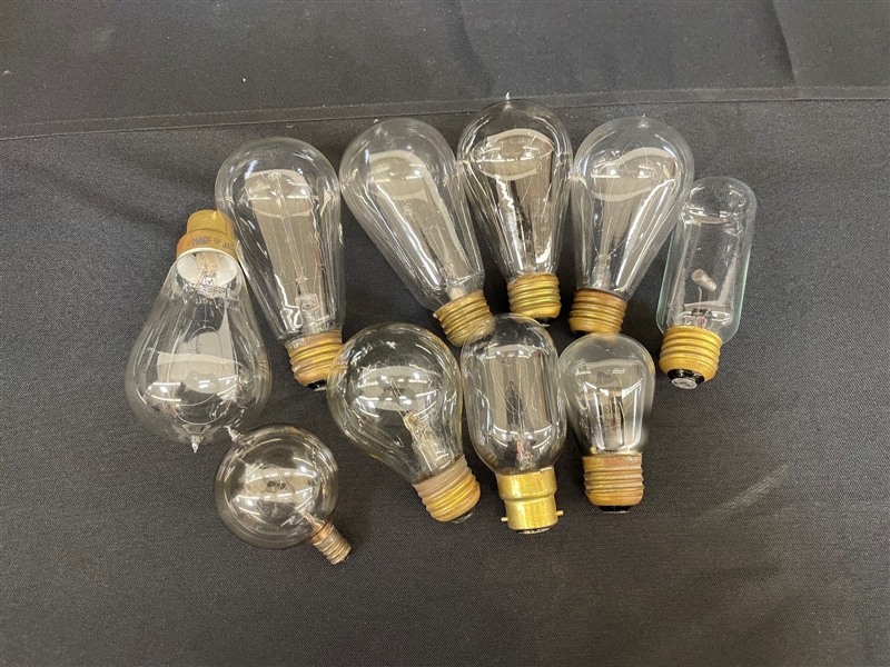 (11) Early Carbon Filament Light Bulbs