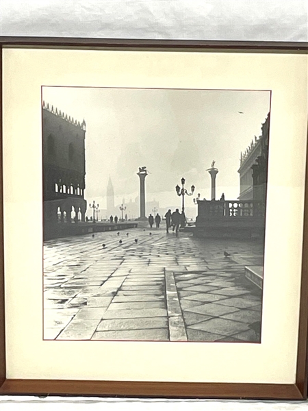 (2) Framed and Matted Large Format Black and White Photographs of Italy Street Scenes