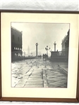 (2) Framed and Matted Large Format Black and White Photographs of Italy Street Scenes
