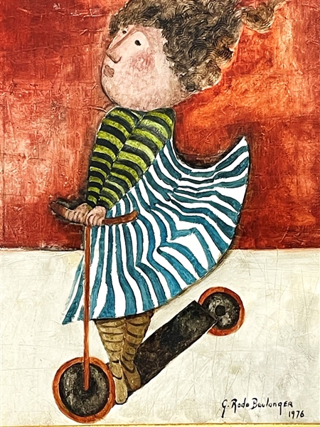 Graciela Rodo Boulanger (b.1935 Bolivia, France) Original Oil Painting "Le Petite Troitinette"
