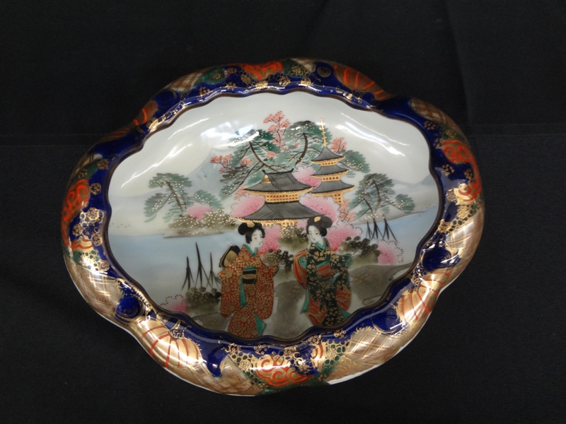 Made in Japan 4 Footed Hand Painted Rose Dish